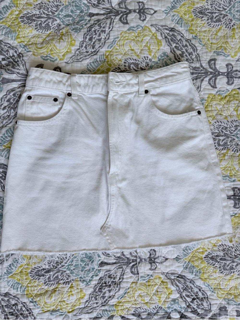 Zara White Denim Mini Skirt Size M